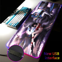 League of Legends RGB Mouse Pad y Girl Miss Fortune DeskMat Multi-interface Four USB Docking Dock USB Hub XXL Gaming MousePad