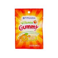 Biopharm Gummy Vitamin C 24 G ไบโอฟาร์ม วิตามินซี  ชนิดเยลลี่ กลิ่นส้มสตรอเบอร์รี่ จำนวน 1 ซอง บรรจุ 8 ชิ้น 18110