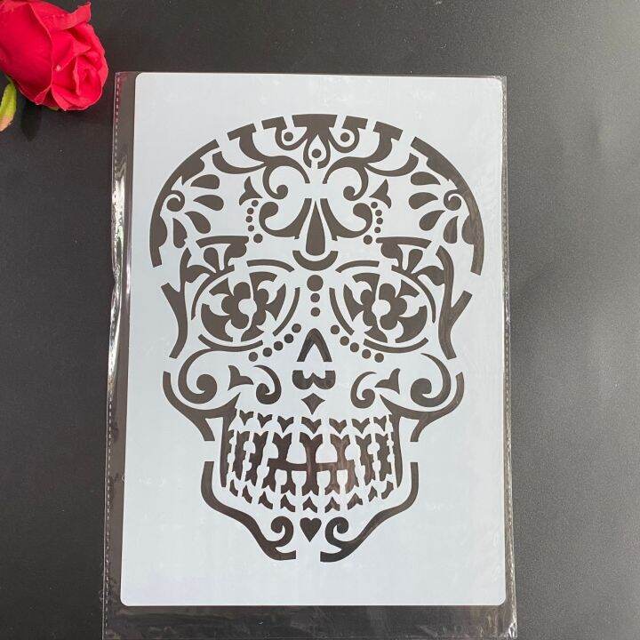 4pcs-set-a4-mandala-skull-stencils-painting-coloring-embossing-scrapbook-album-decorative-template-stencil-cn-origin