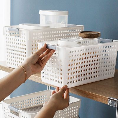 [COD] Desktop storage basket plastic bathroom kitchen portable debris finishing snack