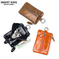 Smart King ใหม่ Multifuntion ผู้ถือกุญแจสำหรับผู้ชายและผู้หญิงหนังวัวแท้ Casual Retro กระเป๋าคลัทช์ Simple Coin Purse