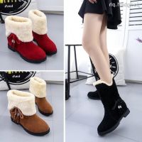 COD DSGRTYRTUTYIY ♈☢☬Snow boots women s short boots women s shoes flat-bottomed plus velvet thick short boots warm cotton shoes female student boots one boot two wear