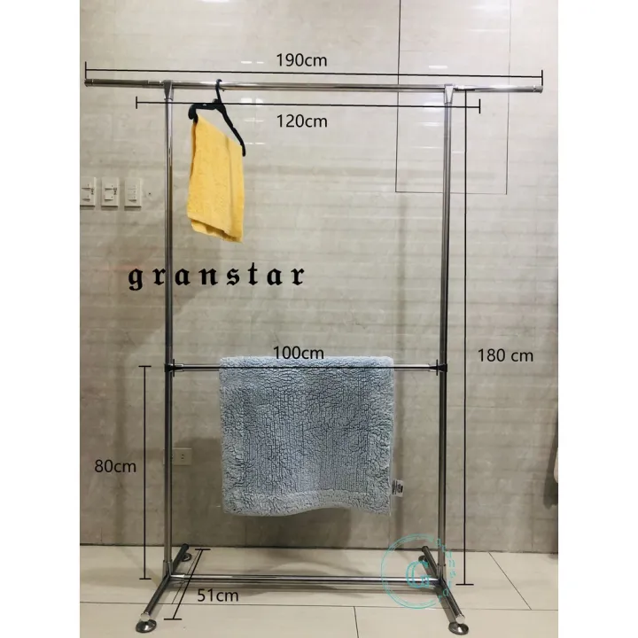 Stainless steel Singlepole rack Adjustable clothing rack Portable