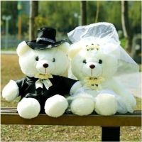 2Pcs/Pair 20/40Cm Wedding Bear Couples Plush Toys Teddy Bear Doll Wedding Gift Bear Bride &amp; Groom Christmas Gifts For Women Girl