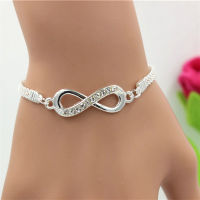 Rhinestone Infinity สร้อยข้อมือผู้ชายเครื่องประดับสตรี8จำนวนจี้ Charm Blange สร้อยข้อมือคู่สำหรับคนรักเพื่อนผู้หญิง Gifts