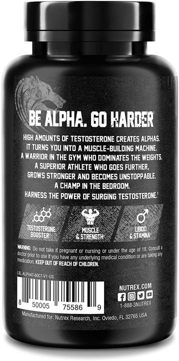 nutrex-research-alpha-t-maximum-60-capsules-testosterone-booster-for-men-increase-strength-energy-lean-muscle-builder-recovery-สร้างกล้ามเนื้อ