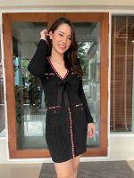 SP131BK : Black Lurex Knit Dress มินิเดรสผ้าถัก