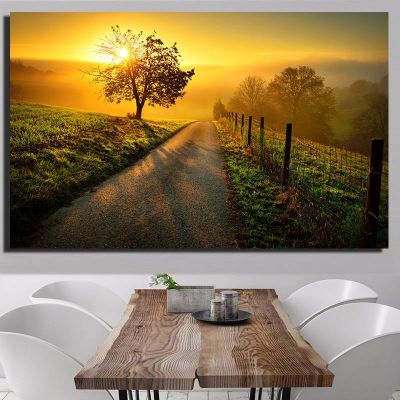 Beautiful Sunset Scenery Painting Print On Waterproof Canvas Large Size Wall Art Pictures For Living Room Drop Shipping