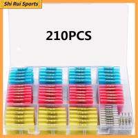 SHIRUI 210PCS กันน้ำกันน้ำได้ ขั้วต่อปลายท่อหด 26-10 AWG ฉนวนกันความร้อน ขั้วต่อไฟฟ้าแบบจีบ พร้อมกล่องเก็บของ เกรดทางทะเล ชุดขั้วต่อสายไฟ ยานยนต์สำหรับรถยนต์