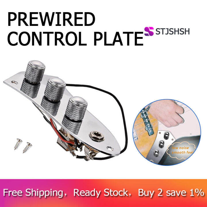 Prewired Control Plate for Jazz Bass Guitar,Loaded J Bass Control Board