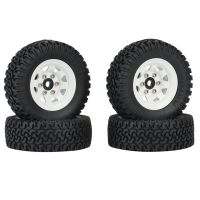 4PCS 1.55 Metal Beadlock Wheel Rim Tires Set for 1/10 RC Crawler Car Axial Jr 90069 D90 TF2 Tamiya CC01 LC70 MST