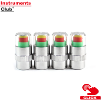 Instruments 4ชิ้นรถยนต์แรงดันยางรถยนต์ตรวจสอบยางเครื่องวัดการแจ้งเตือนเซ็นเซอร์ตัวบ่งชี้วาล์วหมวก