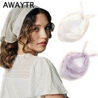 【YF】 AWAYTR Woman Lace Triangle Hair Scarf Women Elegant Spring Summer Bandanas Girls Headband Accesories Hairband Ornament