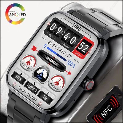 ZZOOI 2023 New Bluetooth Call Smart Watch Men NFC Watch 1.85"HD Full Touch Screen Fitness Tracker IP68 Waterproof Smartwatch Men Women