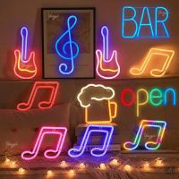 Wholesale LED Neon Light Sign Musical Note Beer Cup Violin Modeling Logo Decor Room Home Bar Shop Party Wall Decoration Gift Night Lights
