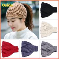 OSIDE โครเชต์สับปะรด นุ่มยืด Headwear ผ้าโพกศีรษะ ผ้าโพกหัวถัก ฤดูหนาว Headbands หมวกอุ่น