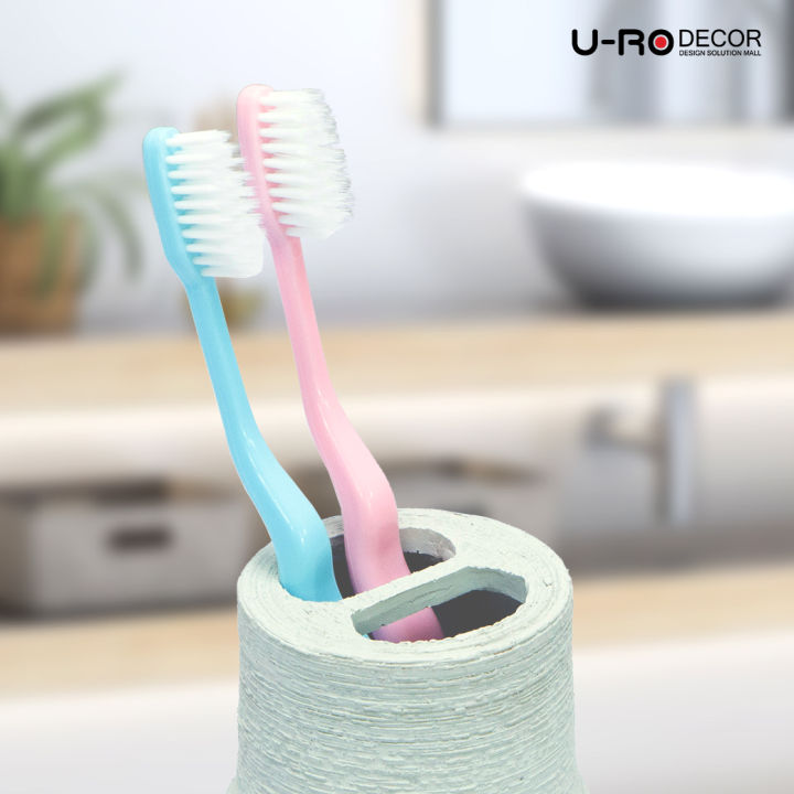 u-ro-decor-ที่ใส่แปรงสีฟัน-รุ่น-gerbera-เยอบีร่า-สีขาว-อุปกรณ์ห้องน้ำ-จานวางสบู่-ขวดใส่สบู่เหลว-แปรงขัดห้องน้ำ-bath-acc-bath-set-dispensor-soapdish