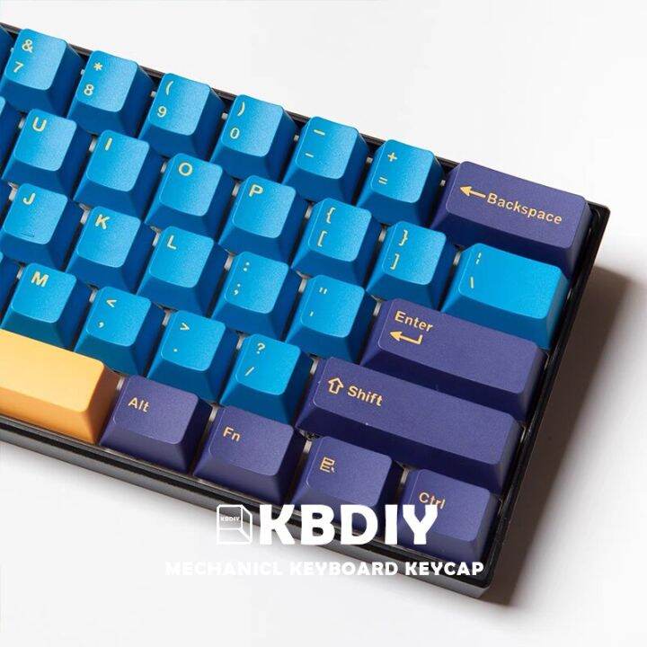 kbdiy-ปุ่มกด-pbt-nbsp-ยิงสองครั้ง127คีย์โปรไฟล์-oem-สีน้ำเงินที่กำหนดเองสำหรับคีย์บอร์ดเล่นเกมเชิงกล-nautilus-61-gk61ตัวครอบปุ่มคีย์บอร์ด