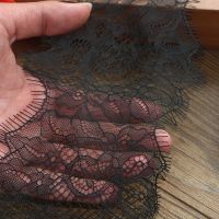 [HOT!] 3meters/lot 13cm Width Fashion High Quality Handmade DIY Black Eyelash Lace Trimming lace fabric