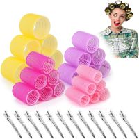 6pcs Self-Grip Hair Rollers Heatless Hair Curlers No Heat Hair Bangs Volume Self-adhesive Hook &amp; Loop DIY Styling Tools Cleaning Tools