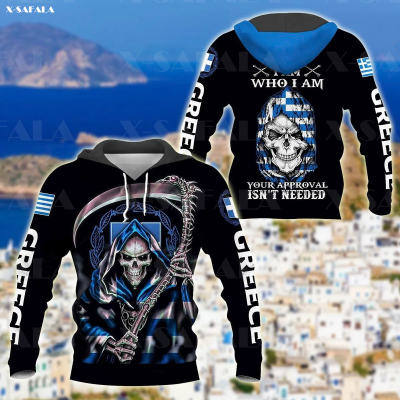 GREECE SKULL SPECIAL VERSION Hellas 3D Print Zipper Hoodie Man Female Pullover Sweatshirt Hooded Jacket Jersey Tracksuits