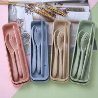 Food Storage Container Wheat Straw Tableware Adult Kids School Office Bento Box Eco-friendly Dinnerware Reusable Cutlery