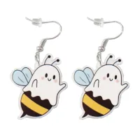 น่ารัก Ghost Dangle ต่างหูผู้หญิงแฟชั่นอะคริลิค Drop ต่างหูสำหรับ Creative Unique ต่างหูเครื่องประดับ Halloween Gift