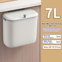 Wall Mounted Trash Can Slide Cover For Kitchens Cabinet Door Bathroom Bedroom Garbage Cans Counter Bins Trash Can Kitchen