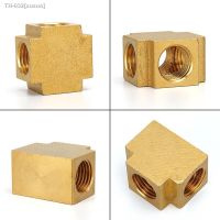 ﹊▨ 4 Ways 3 Ways Brass Pipe fittings Equal Female Connector 1/8 1/4 3/8 BSP Thread For Grease System hydraulic system