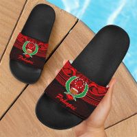 Outdoor Slip On Sandals For Women Men Slippers Cute Pohnpei Flag Polynesian Tribal Designer Summer Beach Slides Slipper Shoes House Slippers