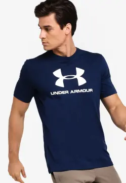 Under Armour Fish Hook Logo Short Sleeve Tee for Men - Sonar Blue/Carolina  Blue/Carolina Blue