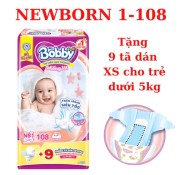 Miếng lót sơ sinh bobby newborn1 108 miếng tặng 9 miếng tã dán