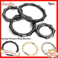 LANGTAO 5pcs 29มม./35.6มม./42.6มม. ตะขอโลหะผสมสังกะสี ทริกเกอร์กดกลม หัวเข็มขัดแหวนรูปหลายเหลี่ยมฤดูใบไม้ผลิ กระเป๋าถือ carabiner purses คลิปหนีบตะขอ กระเป๋าเข็มขัดหัวเข็มขัด