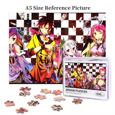 No Game No Life Jibril, White Hair Wooden Jigsaw Puzzle 500 Pieces Educational Toy Painting Art Decor Decompression toys 500pcs