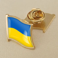 Ukraine Ukrainian Flag Crystal Drop Rubber Badge Brooch Flag Brooch of All Countries in the World All-metal Brooch Copper Brooch Collection