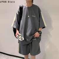 JPQQ Store ชุดวิ่งกางเกงขาสั้นแบบลำลองชุดกีฬาบุรุษดูหล่อเหลา2022ใหม่สำหรับวัยรุ่น