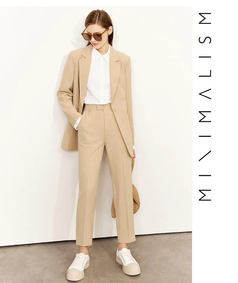 Amazon.com: Women Pant Sets Casual Business Long Sleeve Jacket Ladies  Formal 2 Piece Set Blazer Trouser Suits Apricot S : Clothing, Shoes &  Jewelry