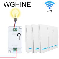 ∈ WGHINE RF433Mhz Wireless smart Light Switch LED Wall Key Switch Power Switch Relay Module Home Appliances