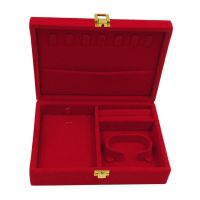 Retro Wedding Velvet Rings Jewelry Box Case Portable Jewelry Storage Organizer