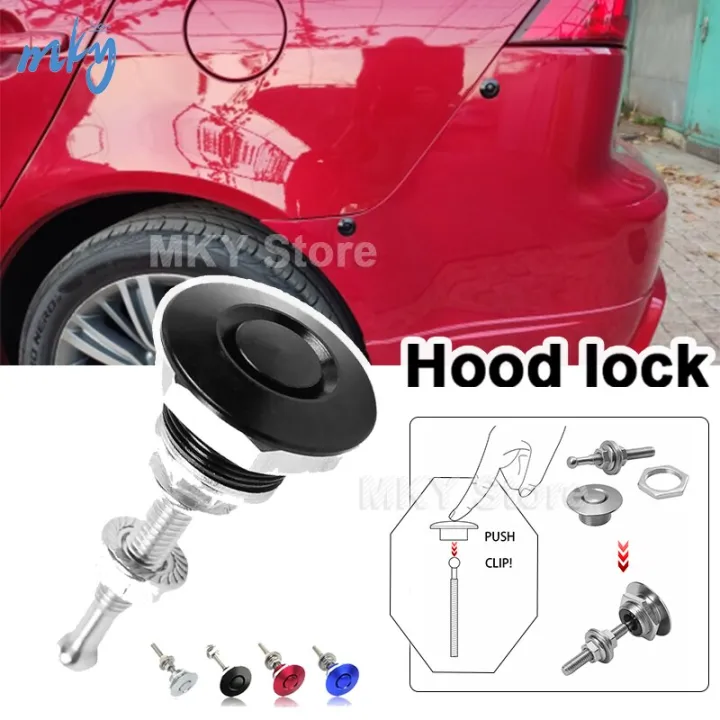 4 Piece Universal Aluminum Vehicle Hood Pins License Plate Lock Clip