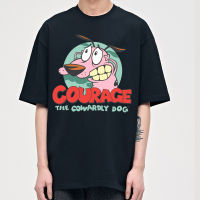 Courage The Cowardly Dog Courage บุรุษแฟชั่นการ์ตูนเสื้อยืดผ้าฝ้าย 100% S-5XL