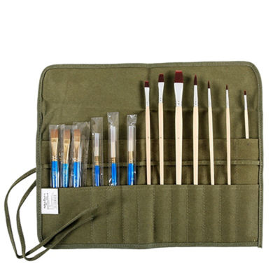 Multifunction 22/30 Holes Pencil Bag Roll Up Portable Canvas Wrap Pouch Case