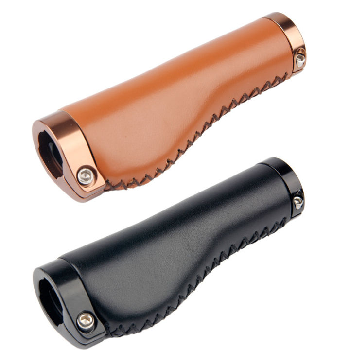 mtb-cowhide-grip-จักรยาน-r-จักรยาน-handle-grips-จักรยาน-handlebar-pu-หนังพวงมาลัยจักรยานล็อค-vintage-alloy-grip