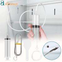 ▤ 5PCS Refrigerator Drain Clean Brush Wash Brush Suction Syringe Hose Fridge Cleaner Stick Dredge Tool 1.5M Drain Hole Clean Kit