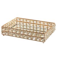 O01PC Square Crystal Tray Household Cosmetics Storage Pallet