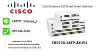 CBS220-24FP-4X-EU / 24 10/100/1000 PoE+ ports with 382 W power budget  4 10G SFP+ port