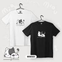 tm196 | เสื้อยืด เสื้อผู้หญิง เสื้อผู้ชาย ลายน้องแมว น่ารัก MW001