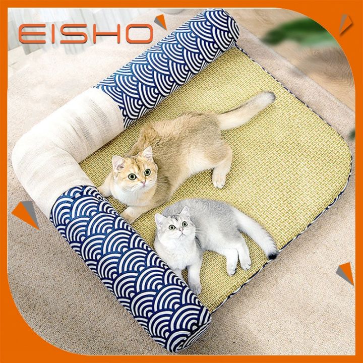 eisho-ที่นอนเย็นขนาดใหญ่สำหรับแมวสุนัขหมาสัตว์เลี้ยงสไตล์ญี่ปุ่น-หลายไซส์หลายสีให้เลือก-ทรงl-t