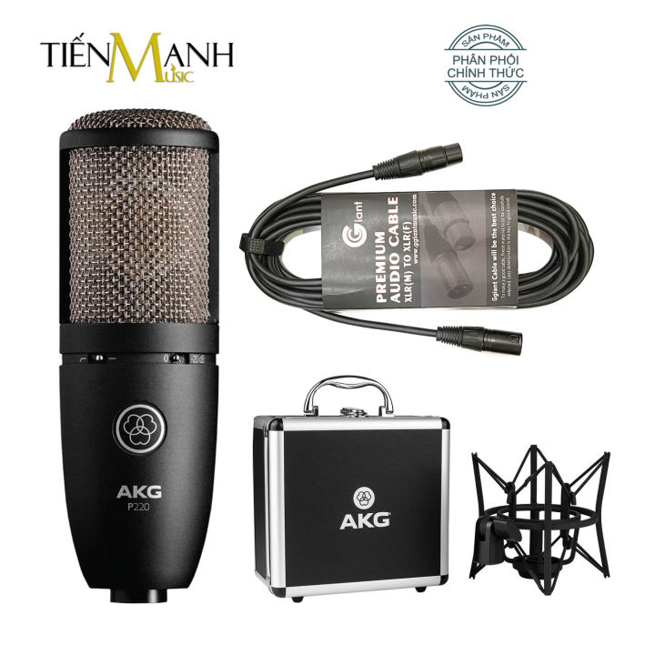 Trả góp 0%] [Tặng Cable, Chính Hãng] AKG P220 Micro Vocal Condenser Thu Âm  Phòng Studio, Mic Biểu Diễn Chuyên Nghiệp, Microphone Cardioid 