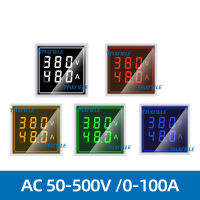 AC 60-500V 0-100A สแควร์22มม.LED จอแสดงผลแบบดิจิตอลคู่แอมป์มิเตอร์เกจวัดโวลท์เกจวัดแรงดันไฟฟ้า Current Led โมดูลไฟ